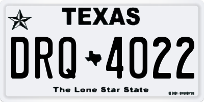 TX license plate DRQ4022