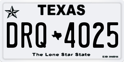 TX license plate DRQ4025
