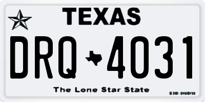 TX license plate DRQ4031
