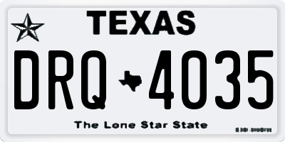 TX license plate DRQ4035