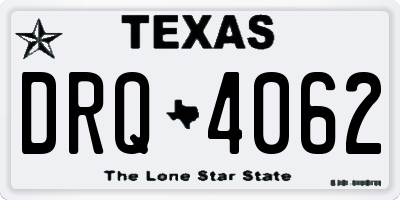 TX license plate DRQ4062