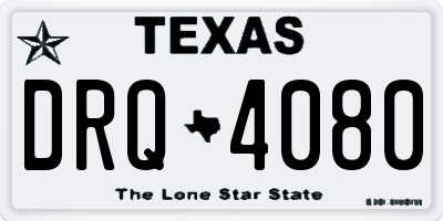 TX license plate DRQ4080