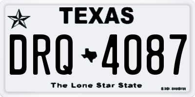 TX license plate DRQ4087