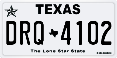 TX license plate DRQ4102