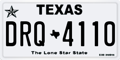 TX license plate DRQ4110