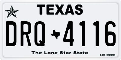 TX license plate DRQ4116