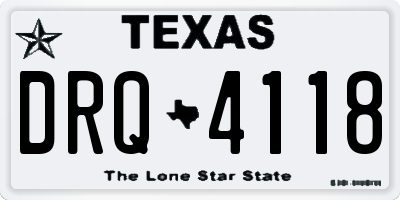 TX license plate DRQ4118