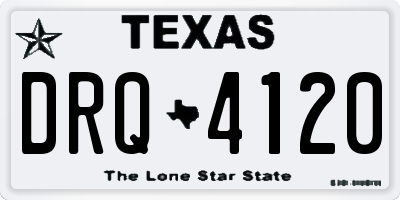 TX license plate DRQ4120