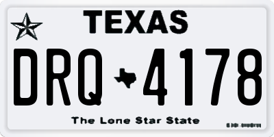 TX license plate DRQ4178