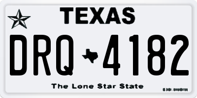 TX license plate DRQ4182