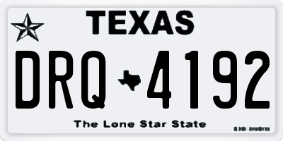 TX license plate DRQ4192