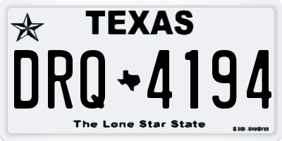TX license plate DRQ4194