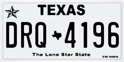 TX license plate DRQ4196