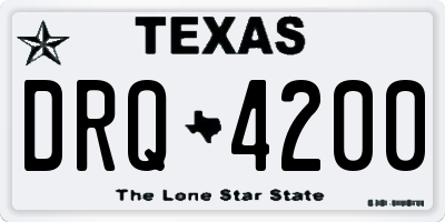 TX license plate DRQ4200