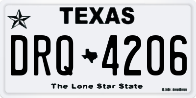 TX license plate DRQ4206