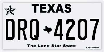 TX license plate DRQ4207