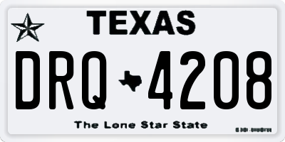 TX license plate DRQ4208