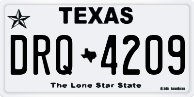 TX license plate DRQ4209