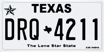 TX license plate DRQ4211
