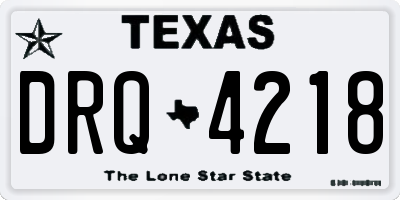 TX license plate DRQ4218