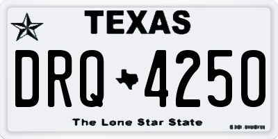 TX license plate DRQ4250