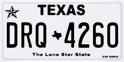 TX license plate DRQ4260
