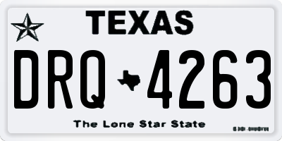 TX license plate DRQ4263