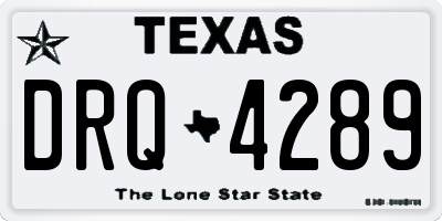 TX license plate DRQ4289