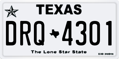 TX license plate DRQ4301
