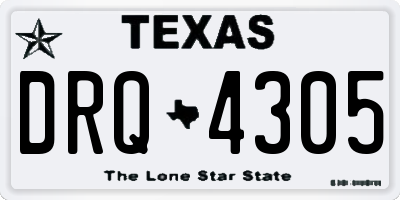 TX license plate DRQ4305