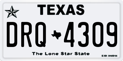 TX license plate DRQ4309