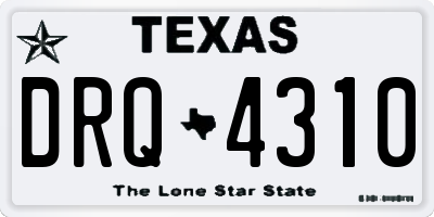 TX license plate DRQ4310
