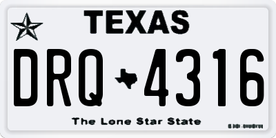 TX license plate DRQ4316