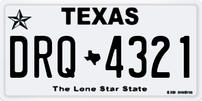 TX license plate DRQ4321