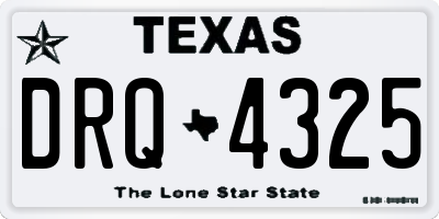 TX license plate DRQ4325