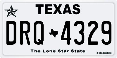 TX license plate DRQ4329