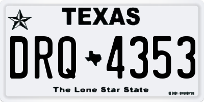 TX license plate DRQ4353