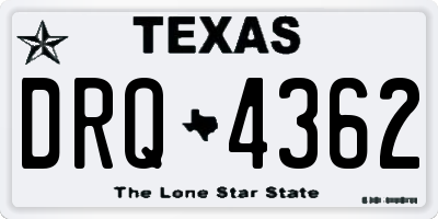 TX license plate DRQ4362