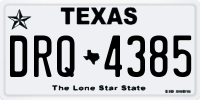 TX license plate DRQ4385