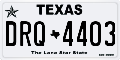 TX license plate DRQ4403