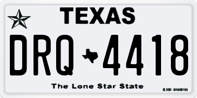 TX license plate DRQ4418