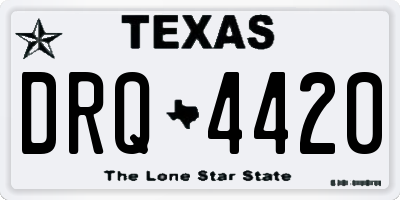 TX license plate DRQ4420