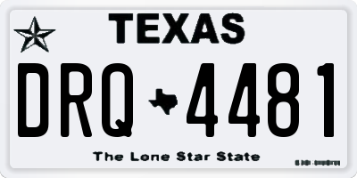 TX license plate DRQ4481