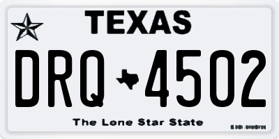 TX license plate DRQ4502