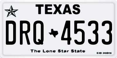 TX license plate DRQ4533