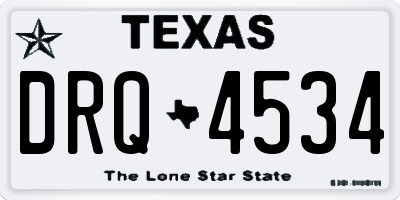 TX license plate DRQ4534