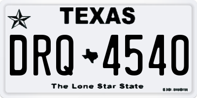 TX license plate DRQ4540