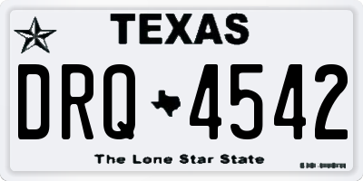 TX license plate DRQ4542