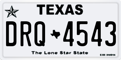 TX license plate DRQ4543