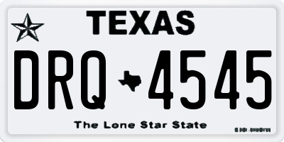 TX license plate DRQ4545